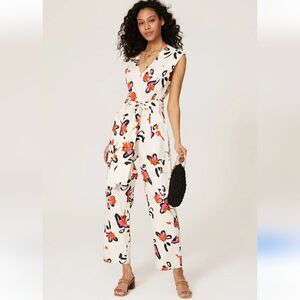 Tanya Taylor Margot Floral White Jumpsuit Size 2
